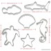Ocean Themed Cookie Cutter Shapes Set For Stainless Steel Shark Starfish Turtle Fish Seahorse Seashell Shaped Cookie Molds 6 Counts by GOCROWN - B076DD16WL